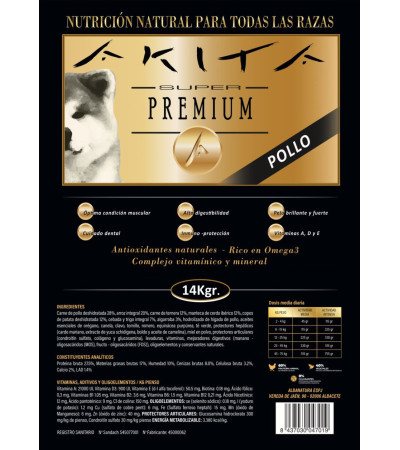 Akita Super Premium Pollo 14 kg | Pienso para Perros